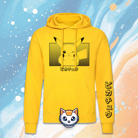 Pokémon Kapuzenpullover Pikachu Katakana